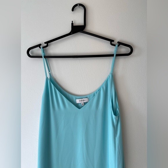 Aritzia Babaton Templeton V-Neck Pastel Blue Slip Midi Dress Size Medium - Picture 4 of 11